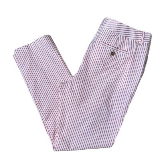 Tommy Hilfiger Pants - Tommy Hilfiger red and white striped seersucker straight leg pants